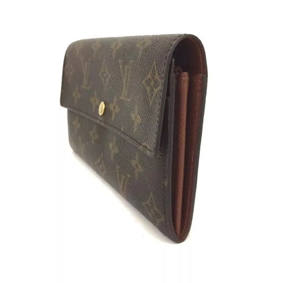 🏆💎💯 Louis Vuitton Portefeiulle Sarah Long Bifold Wallet Brown Monogram Wallet - Picture 3 of 8